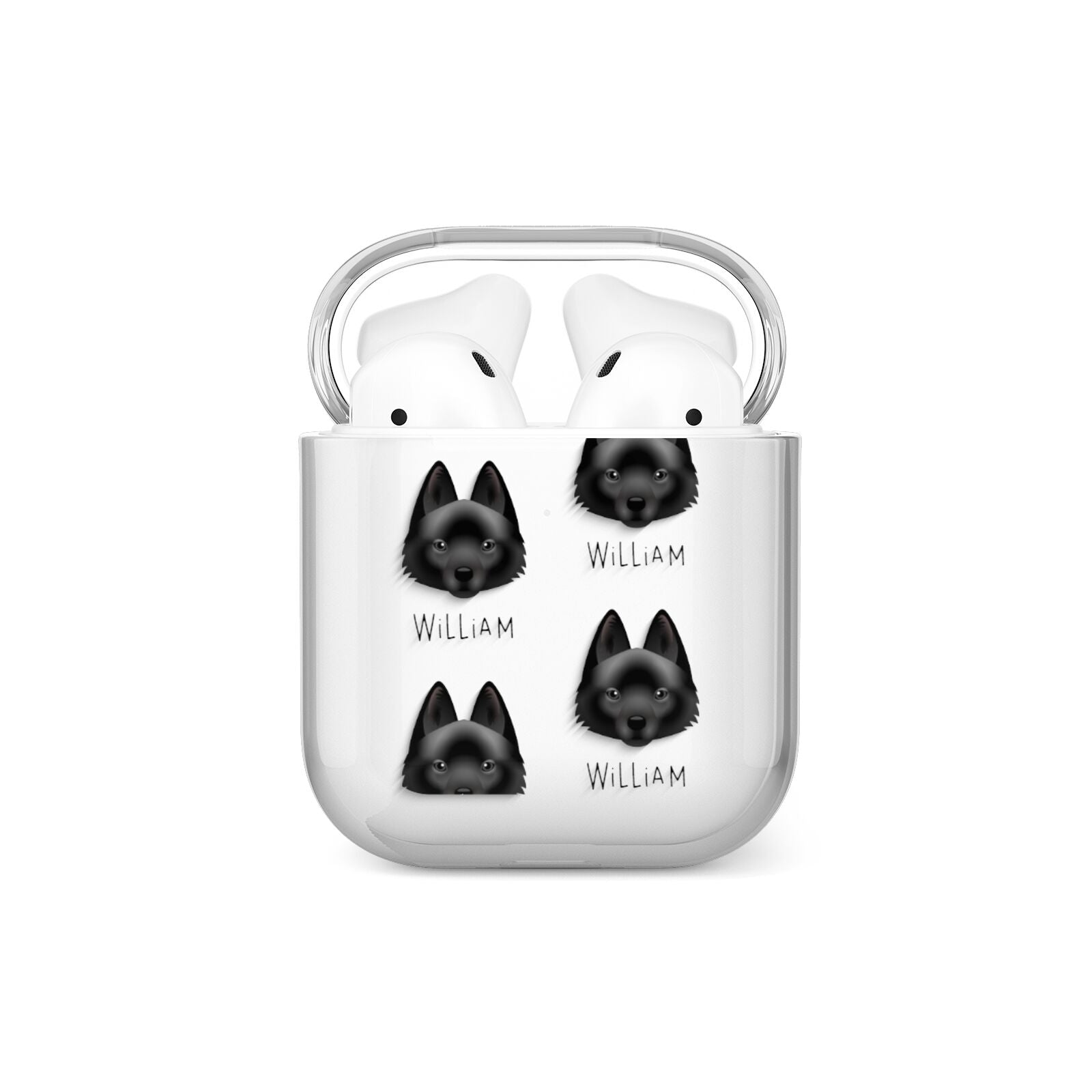 Schipperke Icon with Name AirPods Case