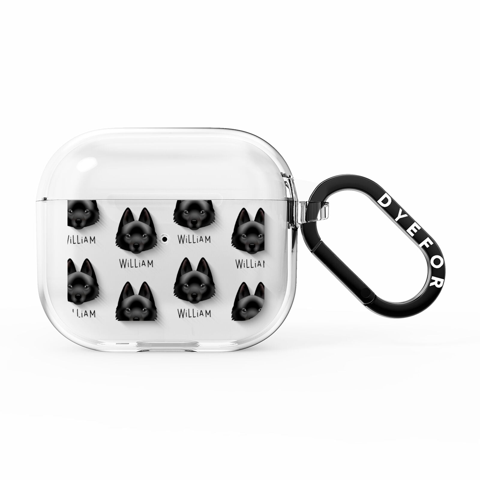 Schipperke Icon with Name AirPods Clear Case 3rd Gen