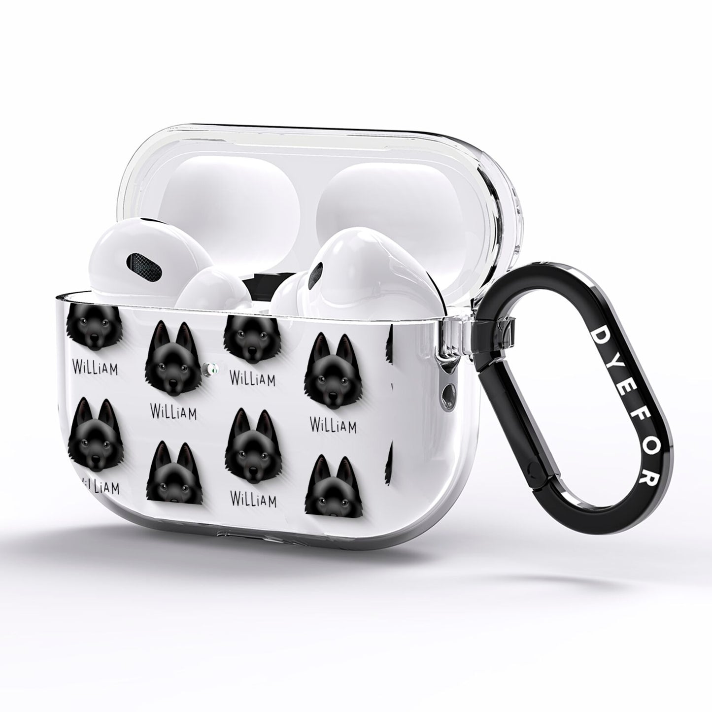 Schipperke Icon with Name AirPods Pro Clear Case Side Image