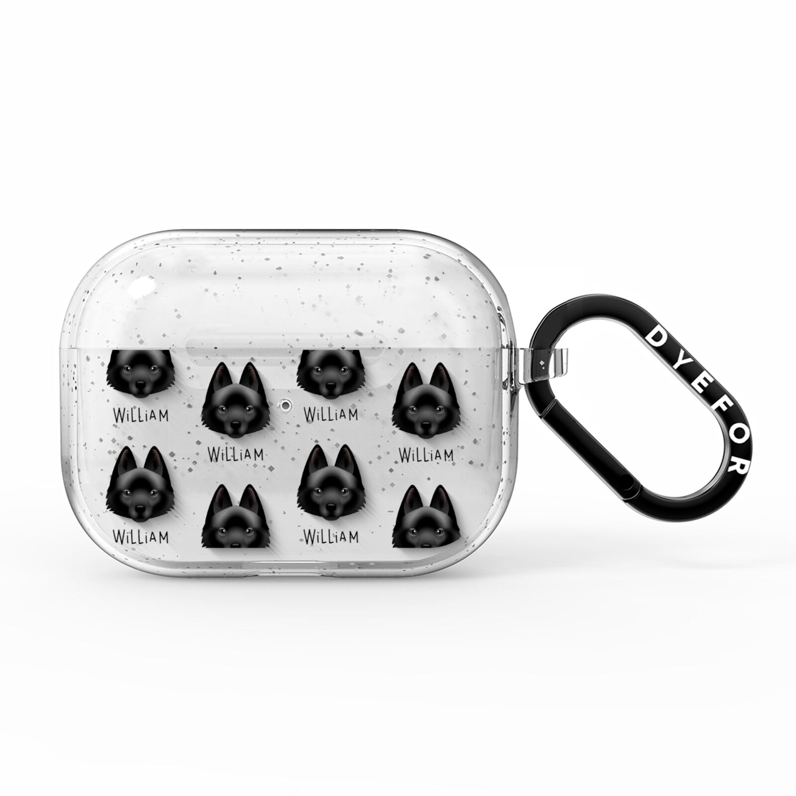 Schipperke Icon with Name AirPods Pro Glitter Case
