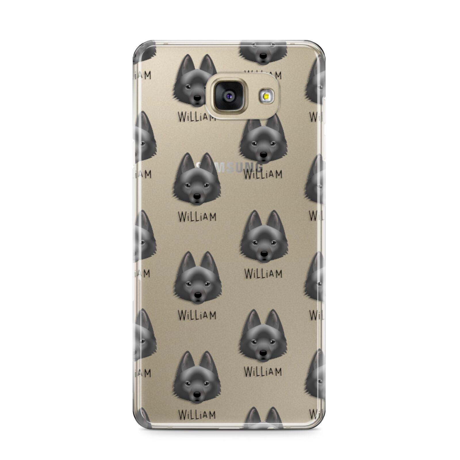 Schipperke Icon with Name Samsung Galaxy A9 2016 Case on gold phone