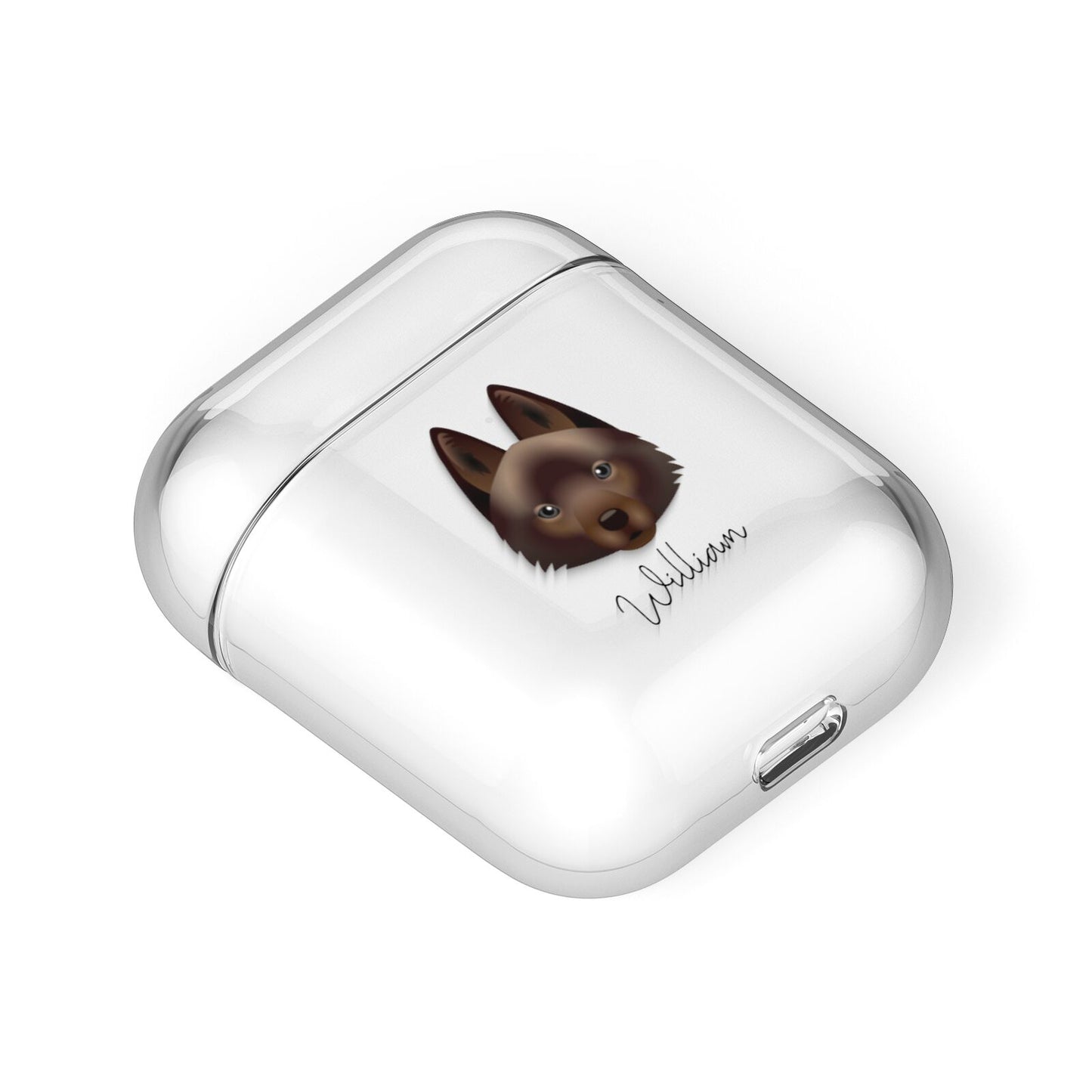 Schipperke Personalised AirPods Case Laid Flat