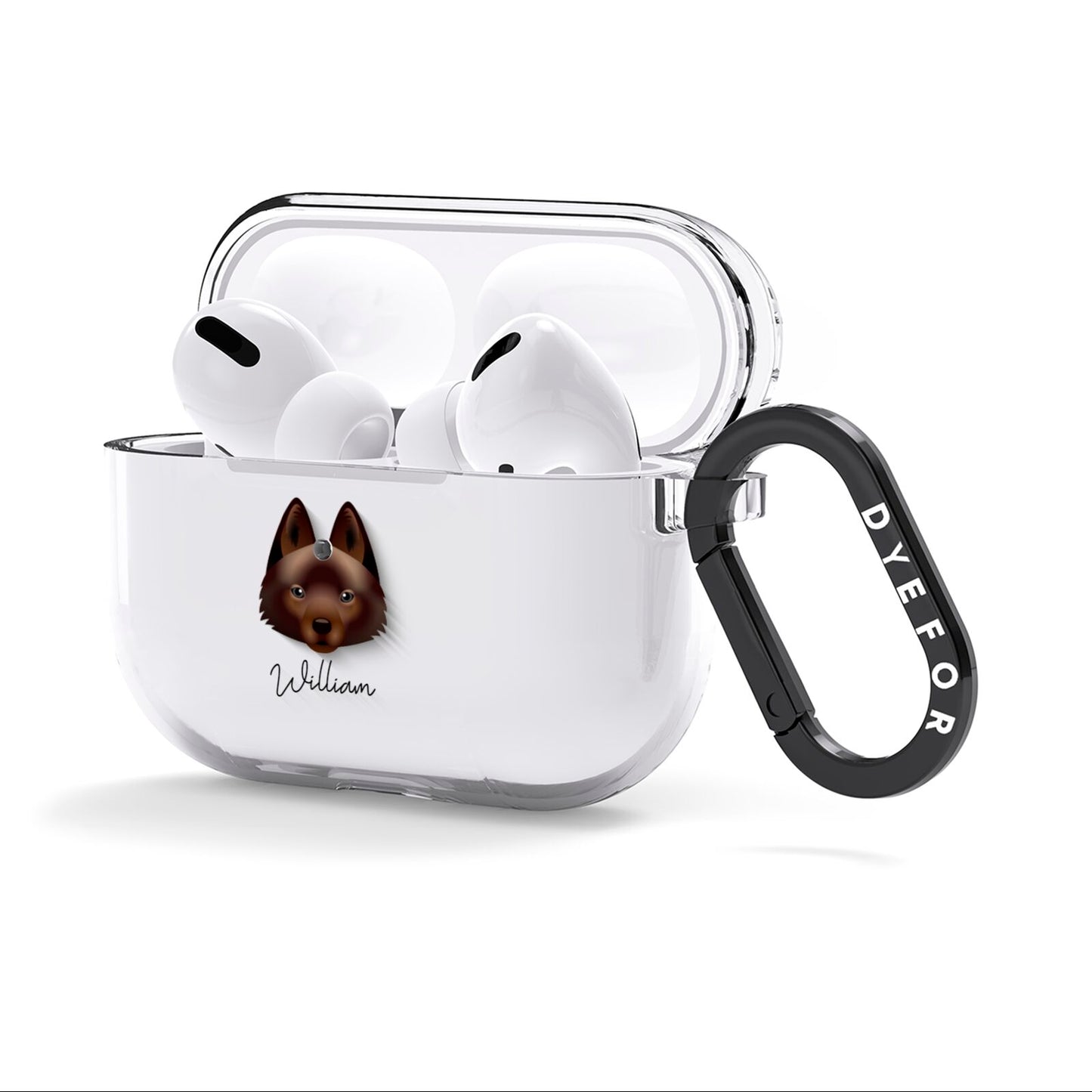 Schipperke Personalised AirPods Clear Case 3rd Gen Side Image