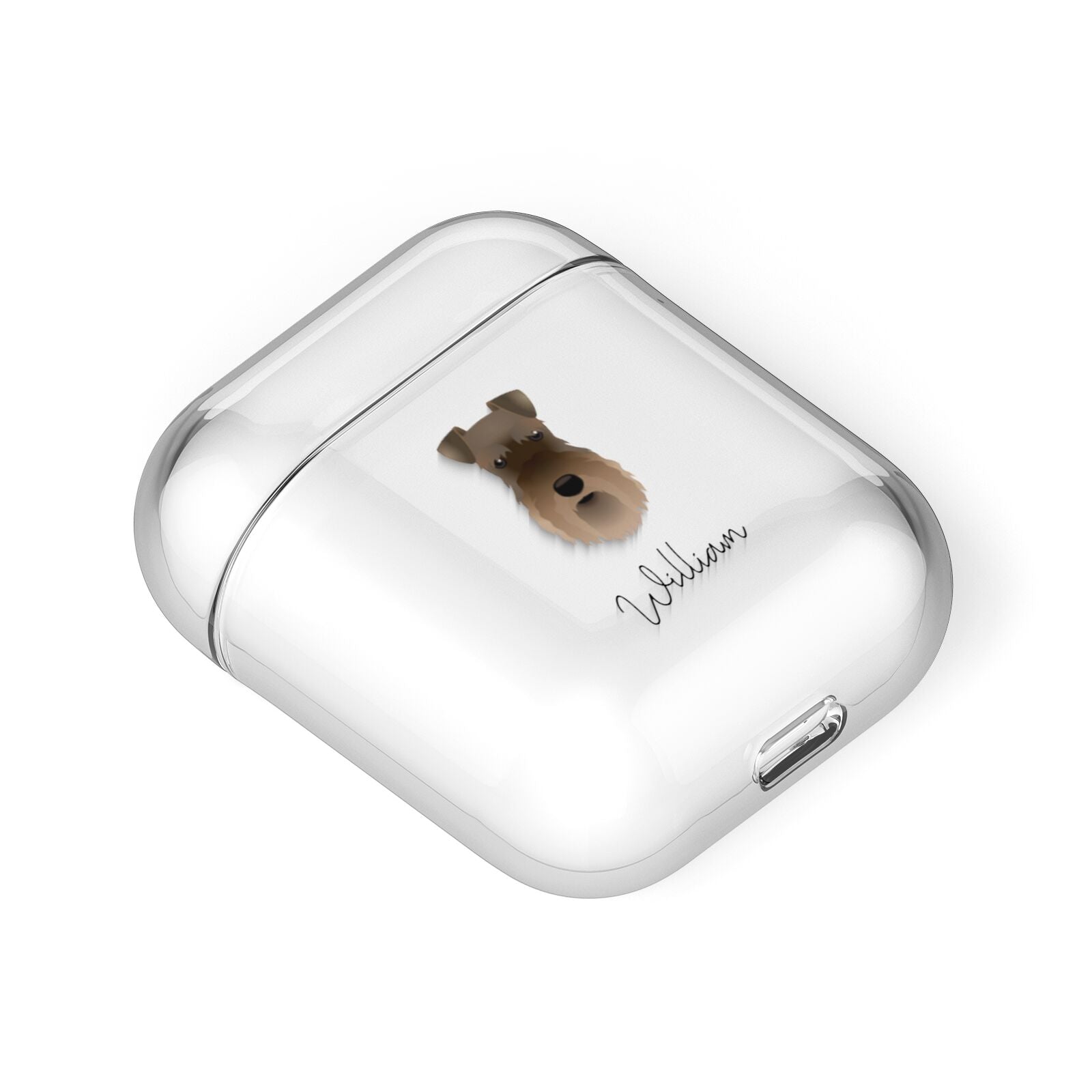 Schnauzer Personalised AirPods Case Laid Flat