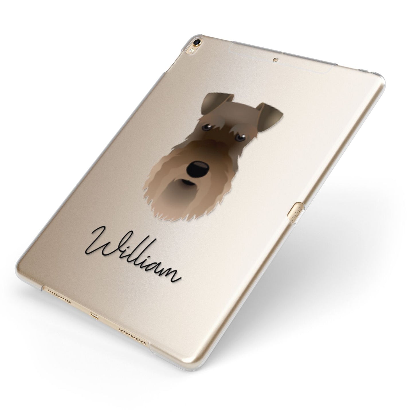 Schnauzer Personalised Apple iPad Case on Gold iPad Side View