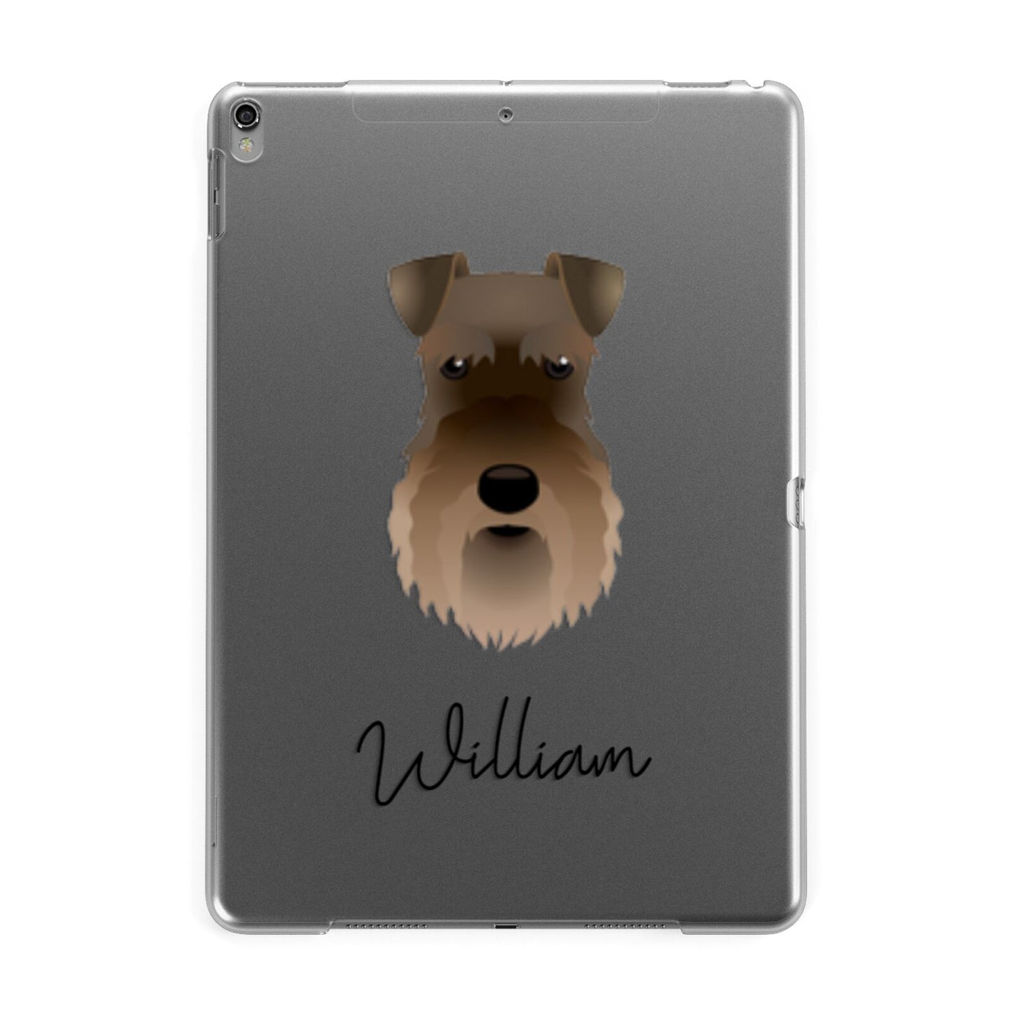 Schnauzer Personalised Apple iPad Grey Case