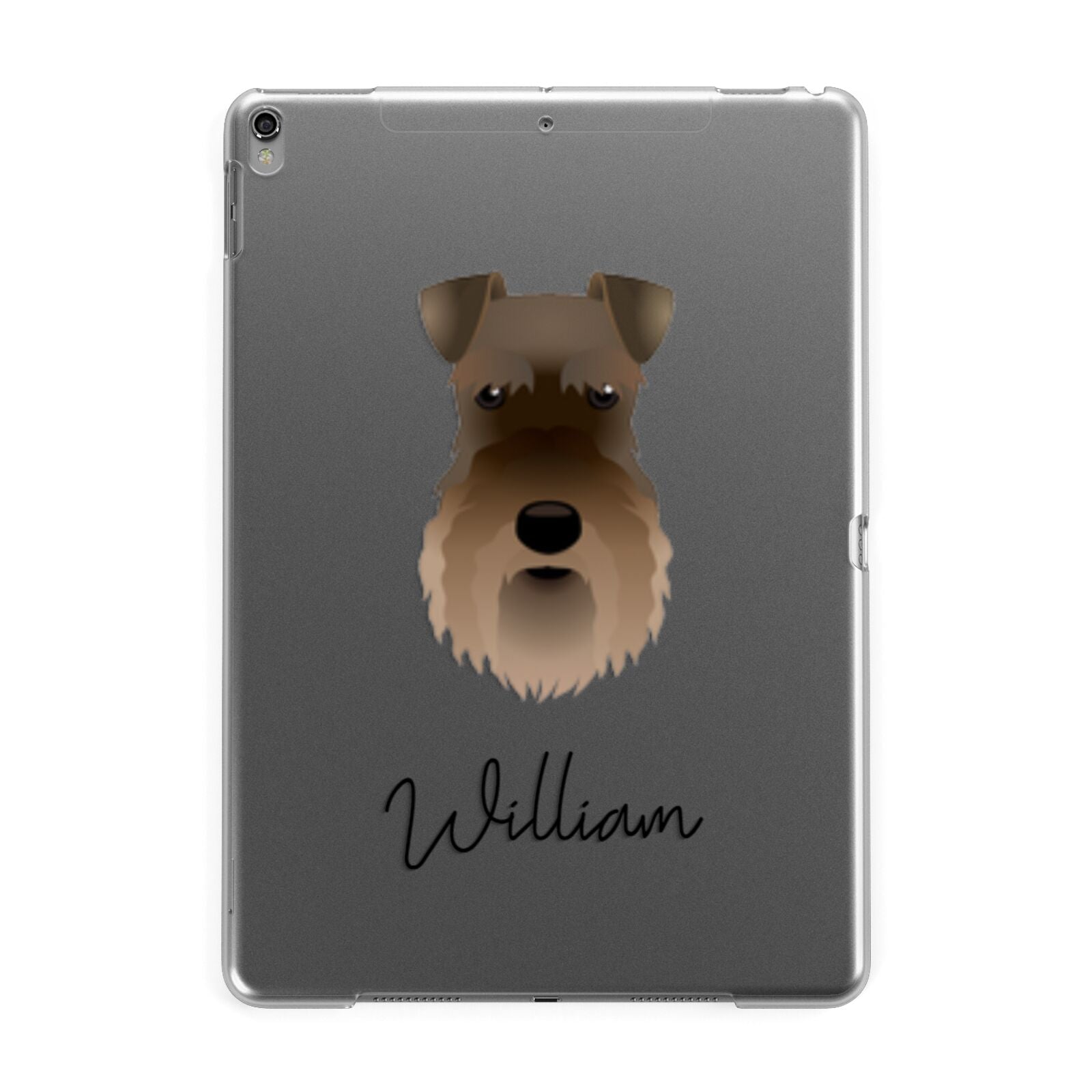 Schnauzer Personalised Apple iPad Grey Case