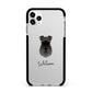 Schnauzer Personalised Apple iPhone 11 Pro Max in Silver with Black Impact Case