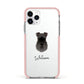 Schnauzer Personalised Apple iPhone 11 Pro in Silver with Pink Impact Case
