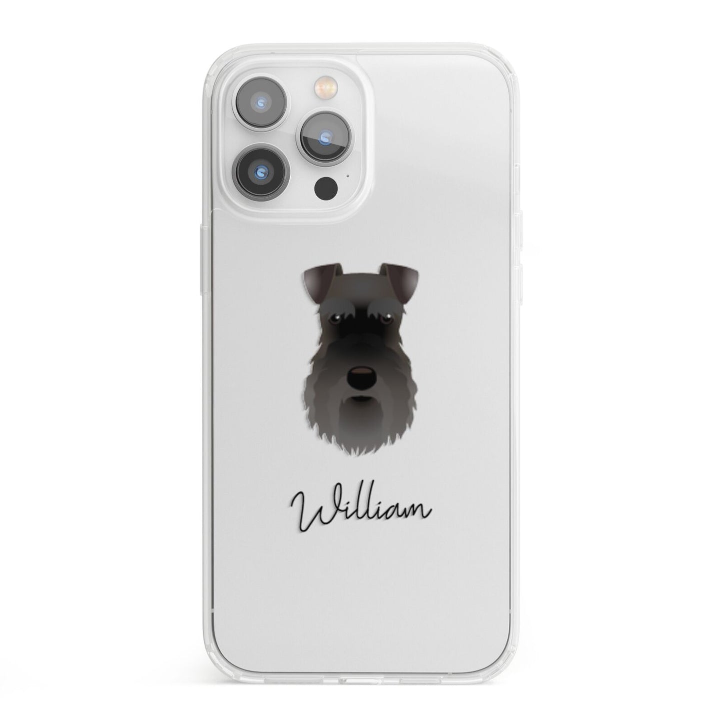 Schnauzer Personalised iPhone 13 Pro Max Clear Bumper Case