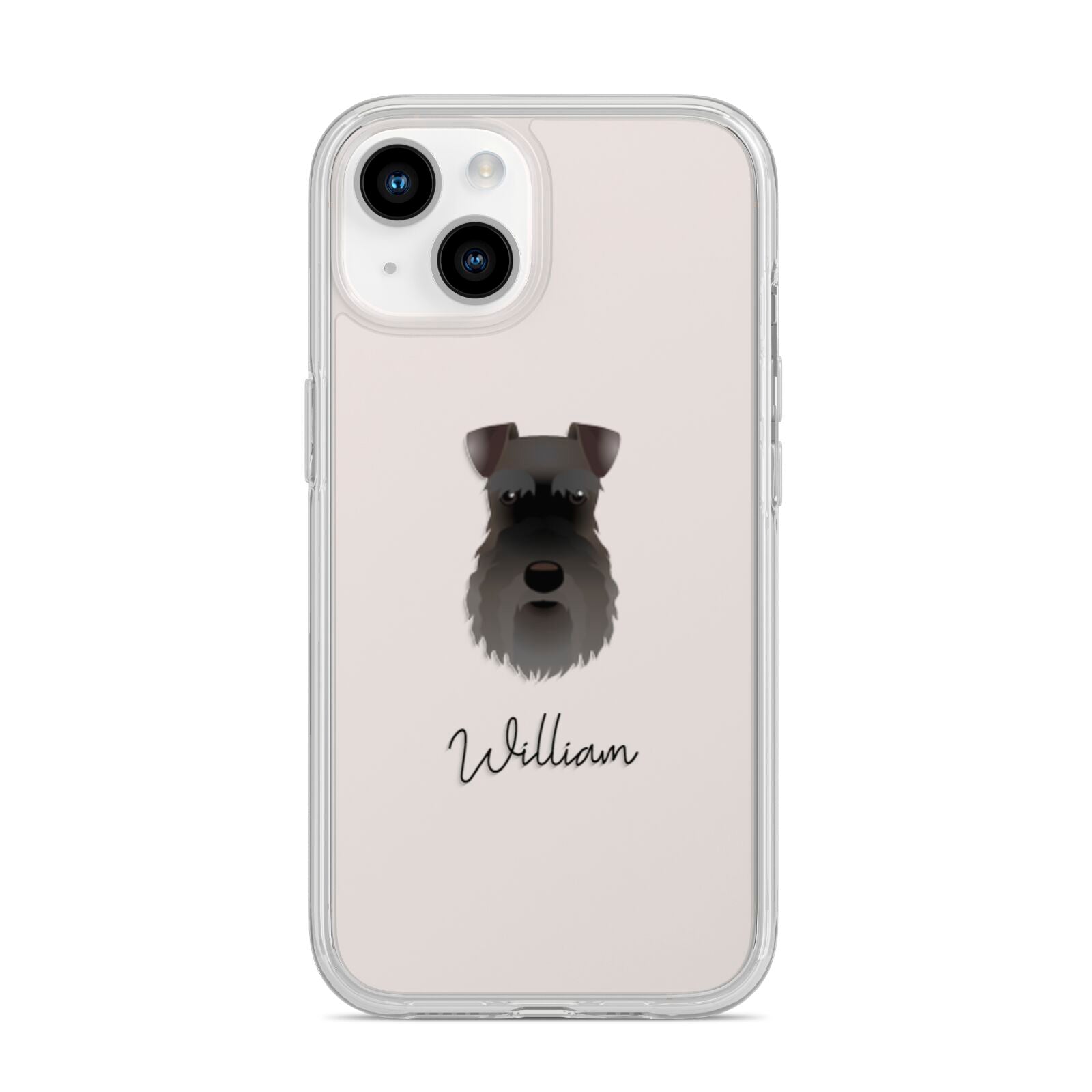 Schnauzer Personalised iPhone 14 Clear Tough Case Starlight