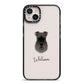 Schnauzer Personalised iPhone 14 Plus Black Impact Case on Silver phone