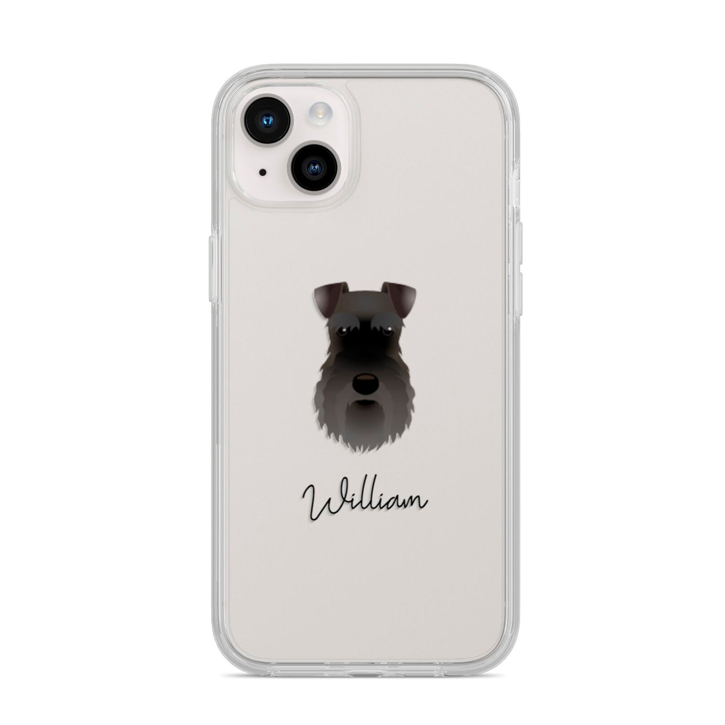 Schnauzer Personalised iPhone 14 Plus Clear Tough Case Starlight