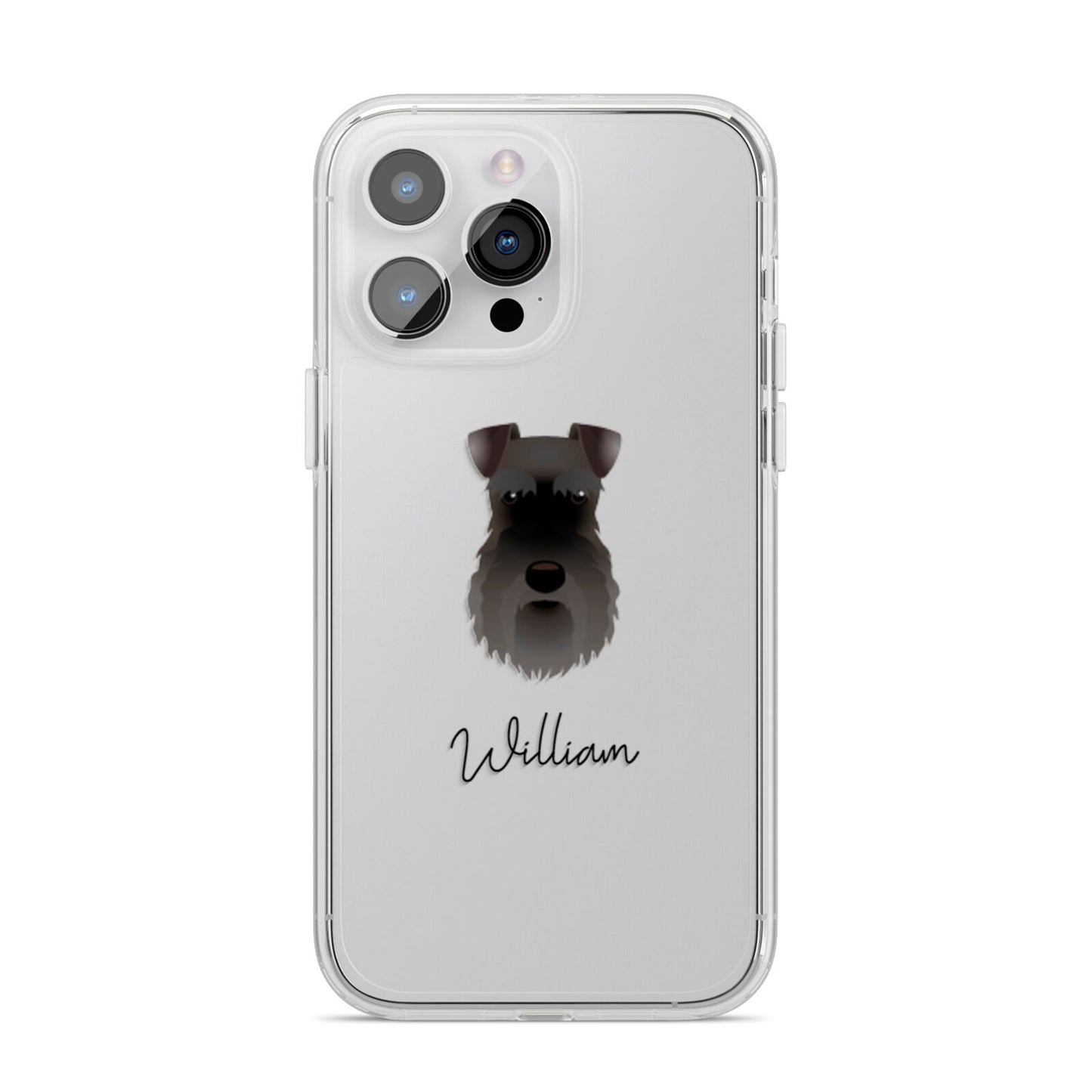 Schnauzer Personalised iPhone 14 Pro Max Clear Tough Case Silver
