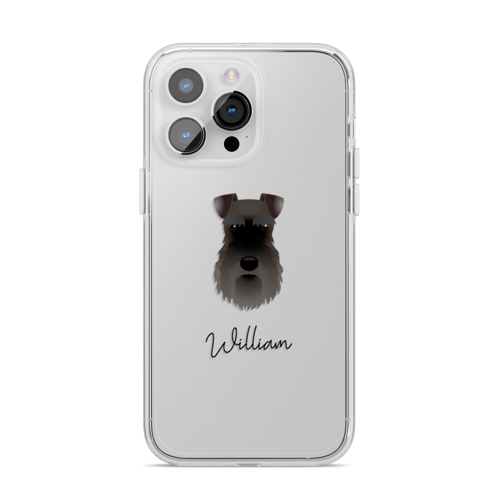Schnauzer Personalised iPhone 14 Pro Max Clear Tough Case Silver