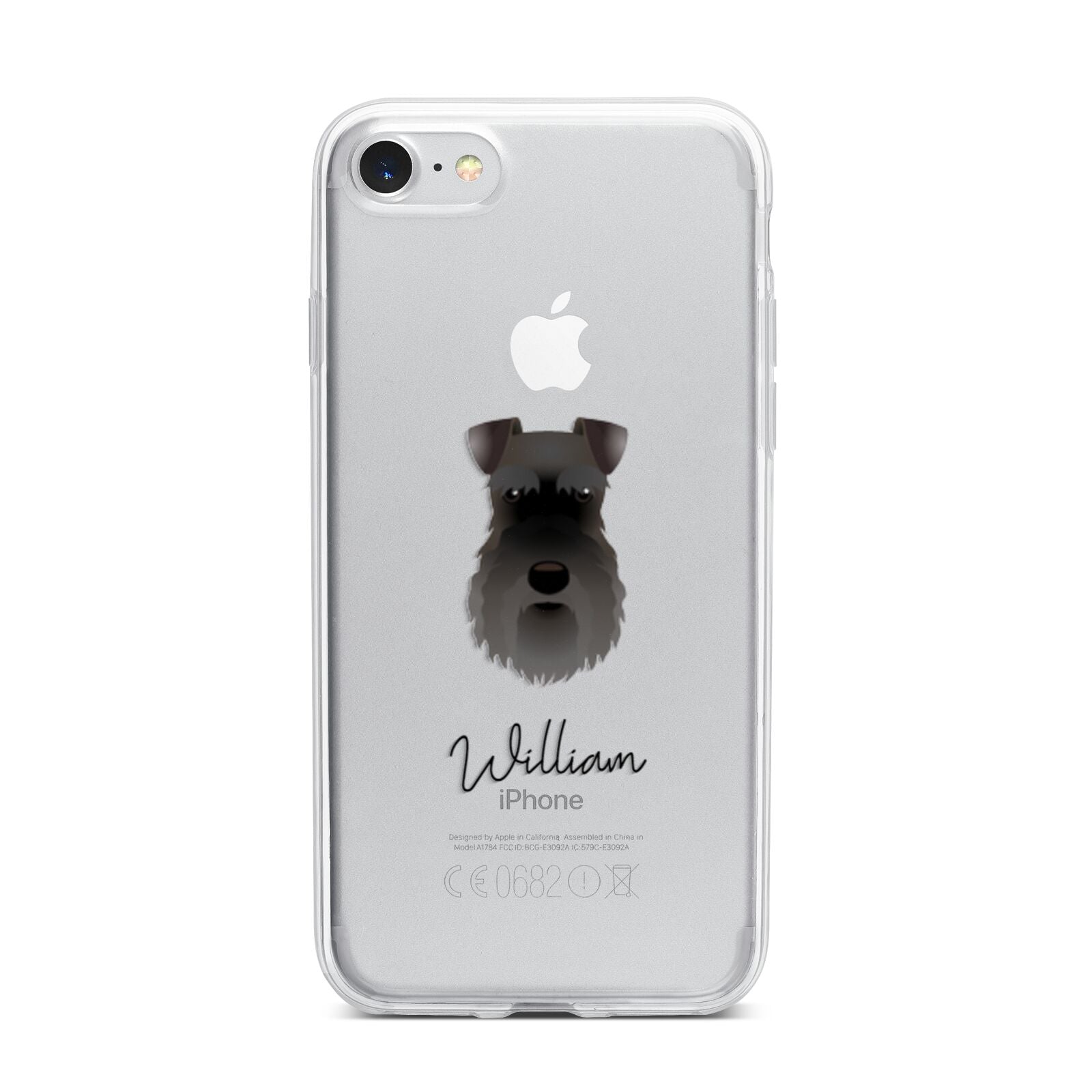 Schnauzer Personalised iPhone 7 Bumper Case on Silver iPhone