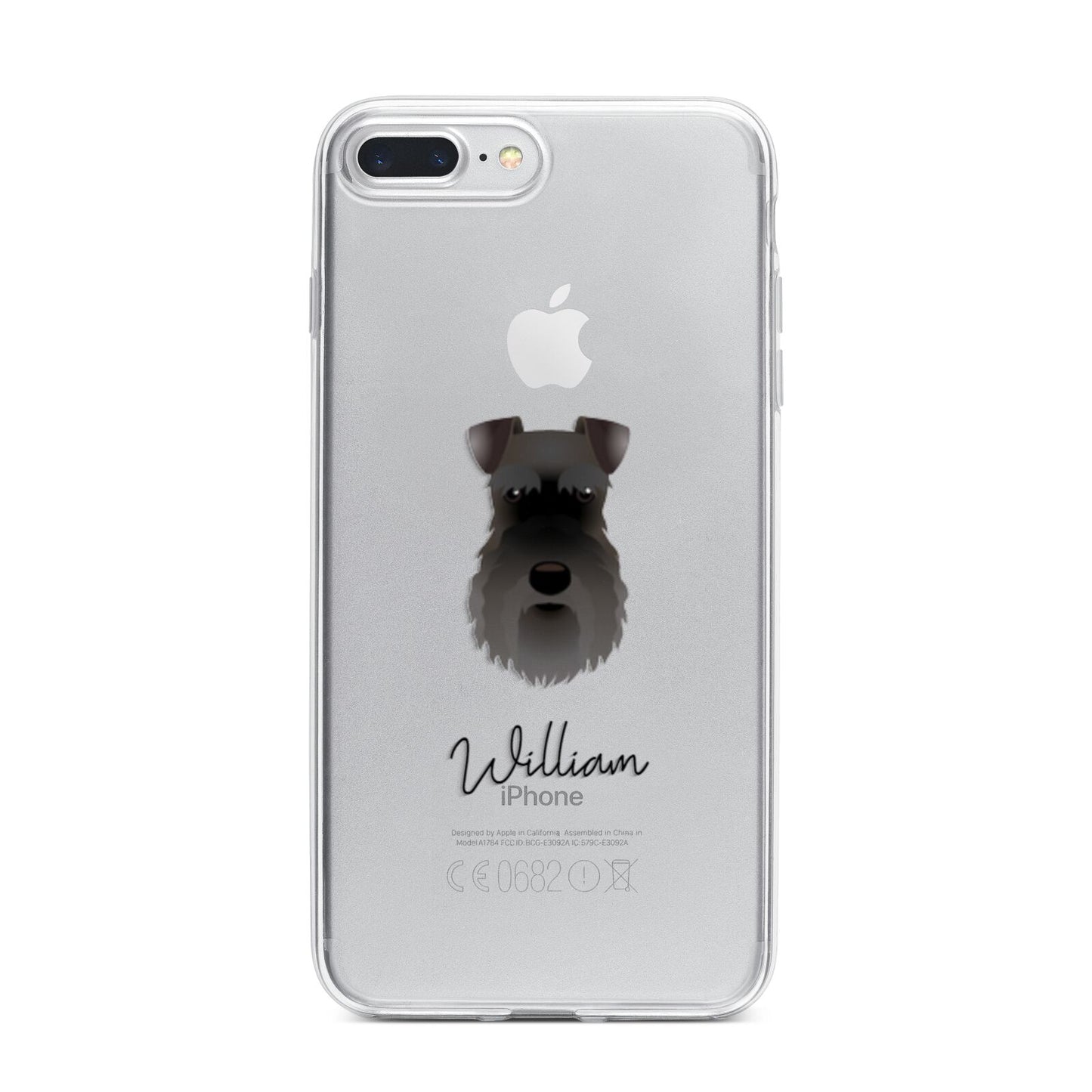 Schnauzer Personalised iPhone 7 Plus Bumper Case on Silver iPhone