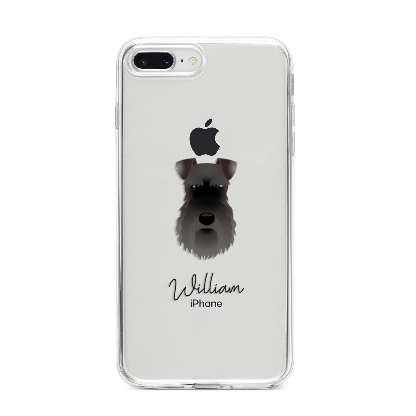 Schnauzer Personalised iPhone 8 Plus Bumper Case on Silver iPhone
