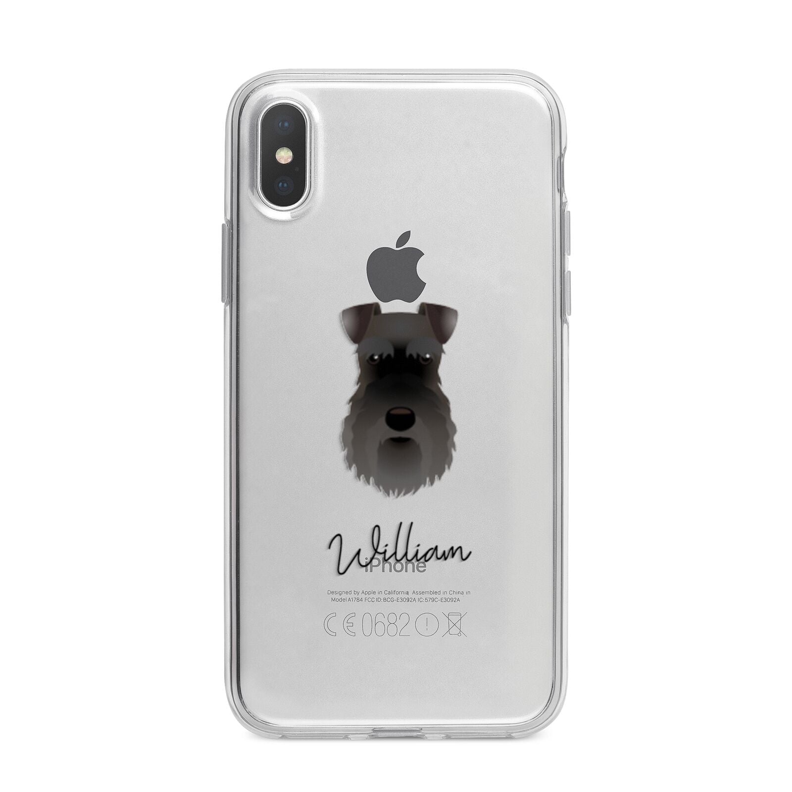 Schnauzer Personalised iPhone X Bumper Case on Silver iPhone Alternative Image 1