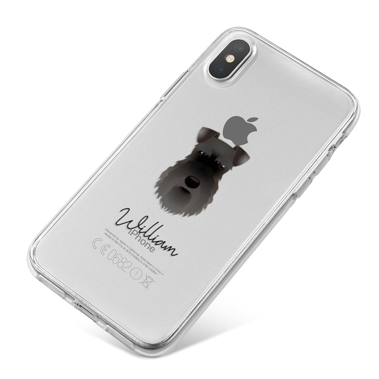 Schnauzer Personalised iPhone X Bumper Case on Silver iPhone
