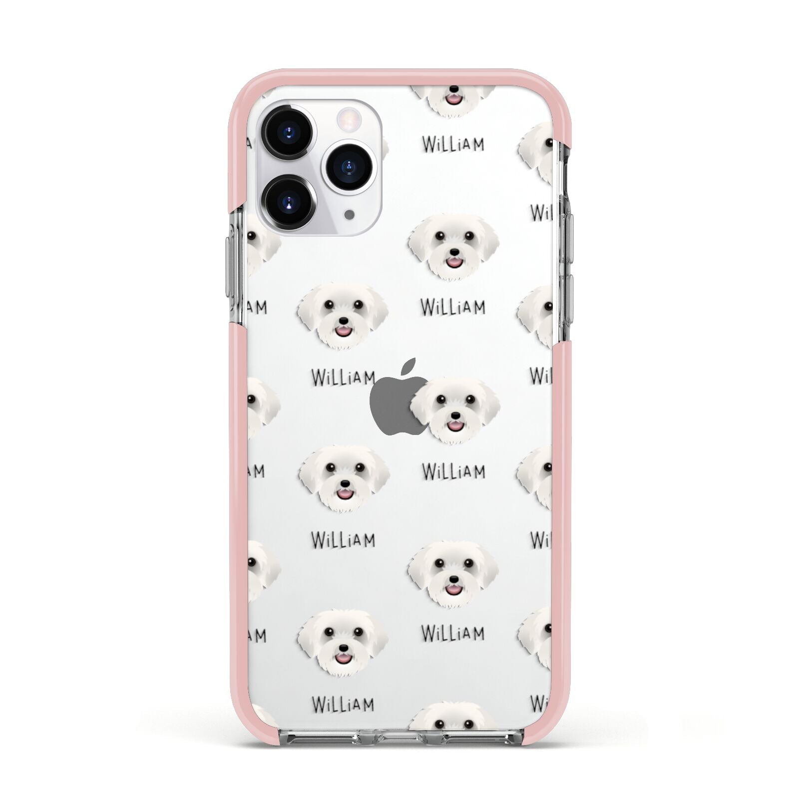 Schnoodle Icon with Name Apple iPhone 11 Pro in Silver with Pink Impact Case