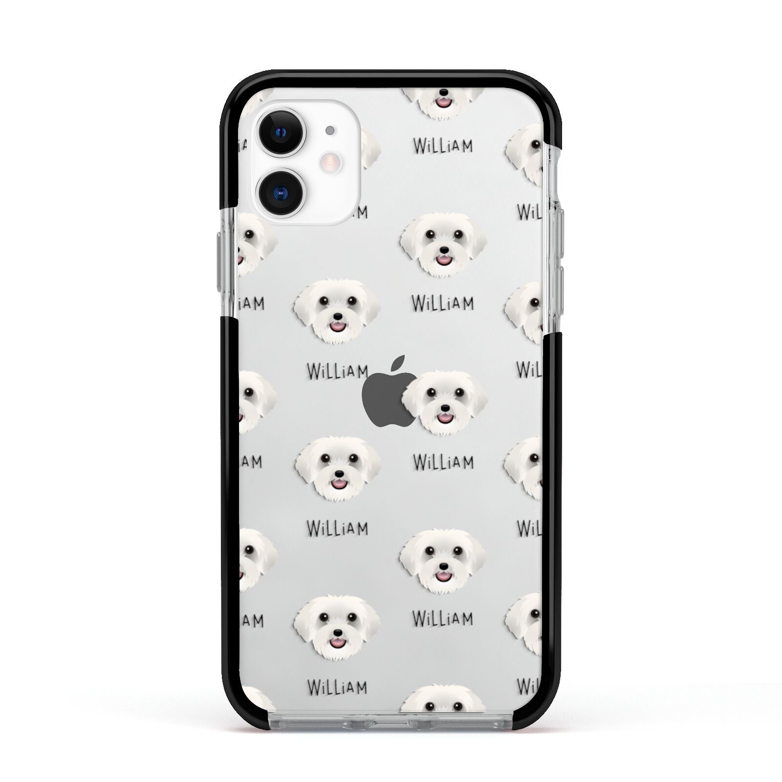 Schnoodle Icon with Name Apple iPhone 11 in White with Black Impact Case