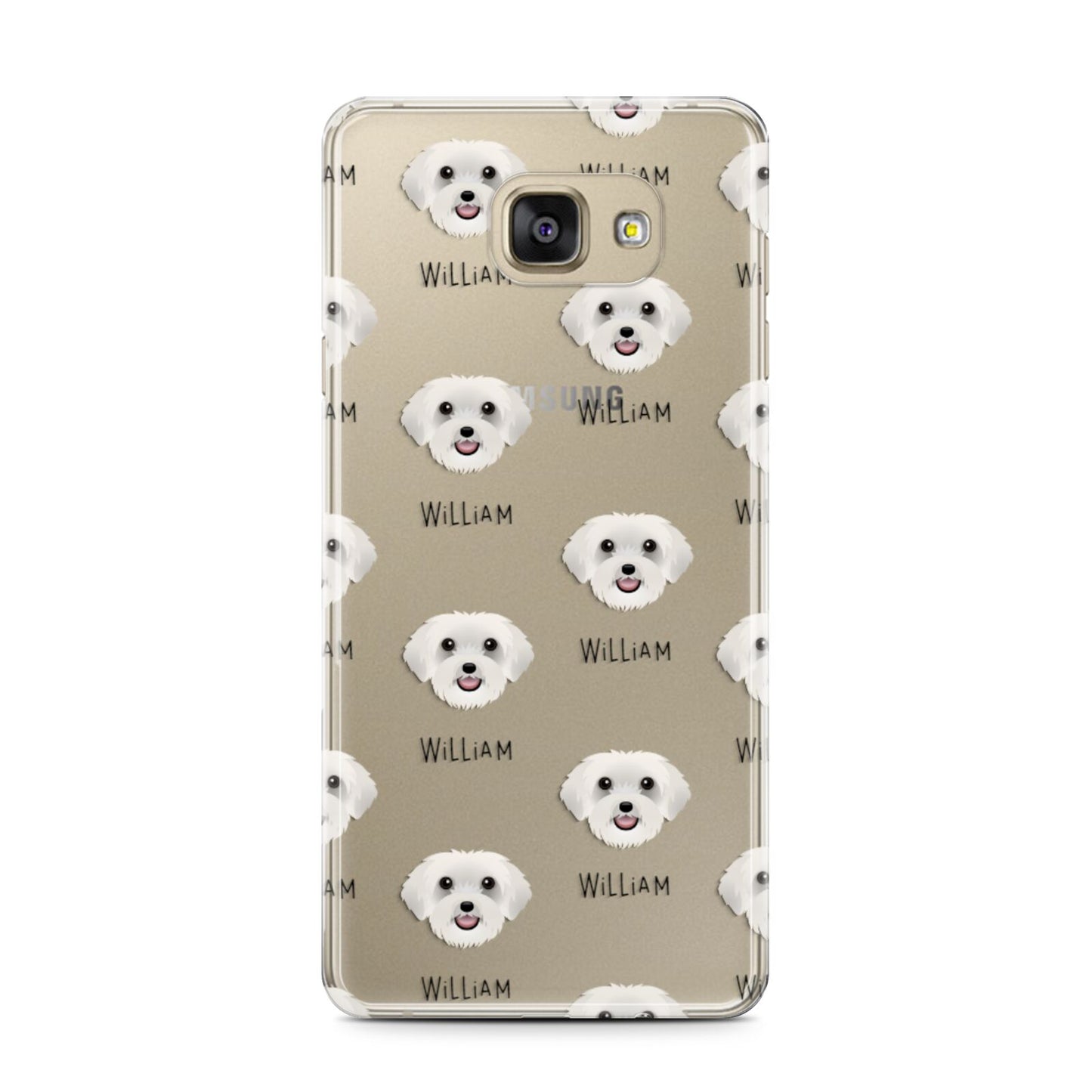 Schnoodle Icon with Name Samsung Galaxy A7 2016 Case on gold phone