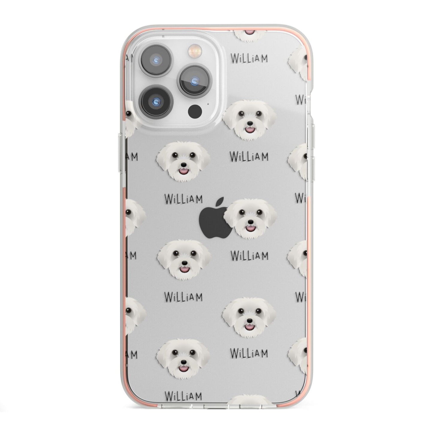 Schnoodle Icon with Name iPhone 13 Pro Max TPU Impact Case with Pink Edges