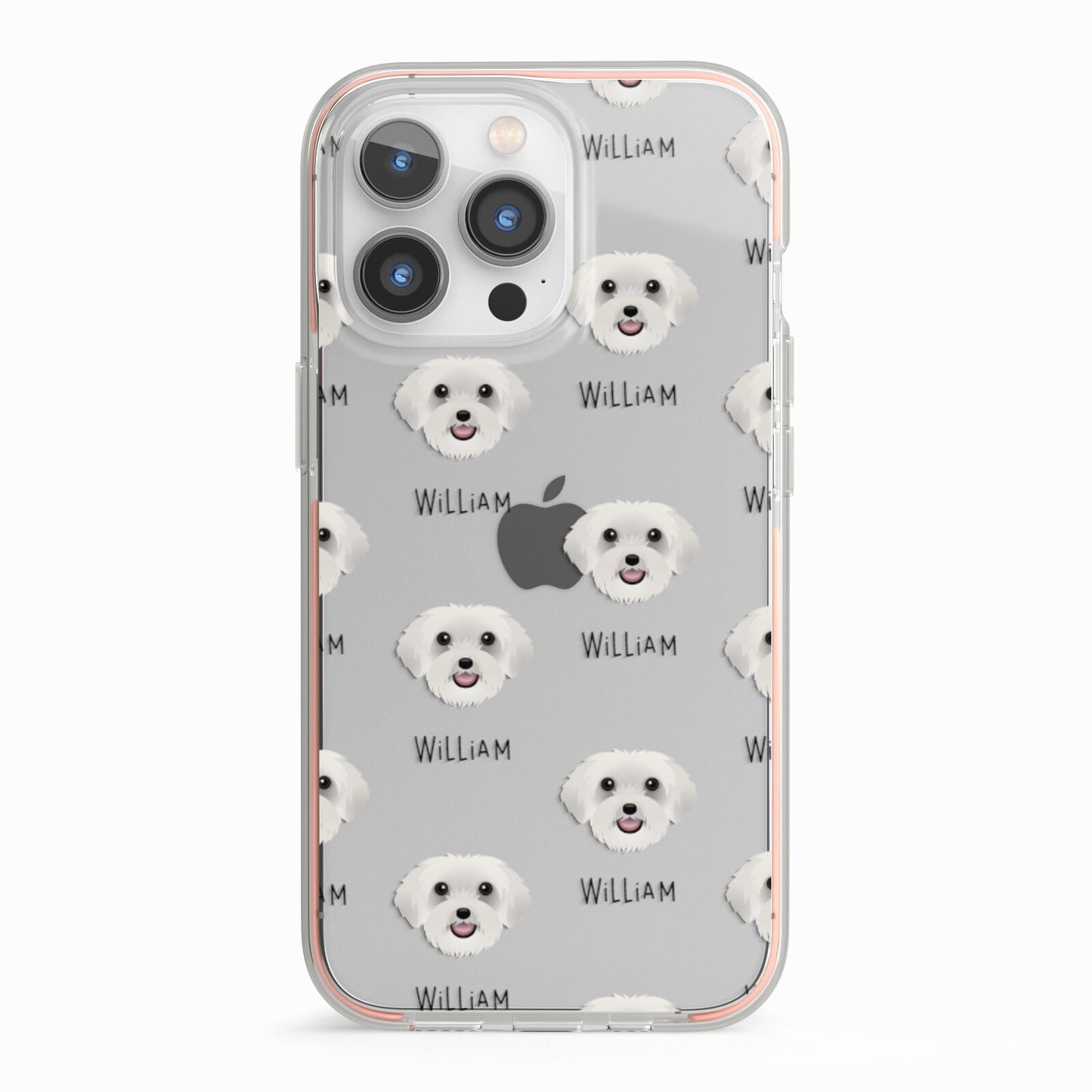 Schnoodle Icon with Name iPhone 13 Pro TPU Impact Case with Pink Edges