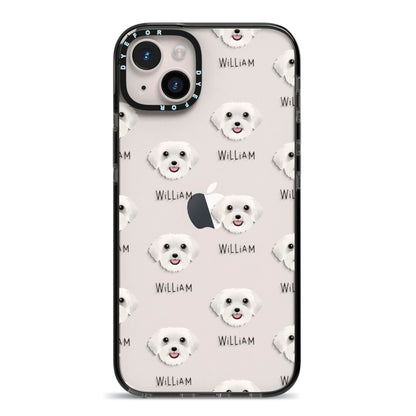 Schnoodle Icon with Name iPhone 14 Plus Black Impact Case on Silver phone