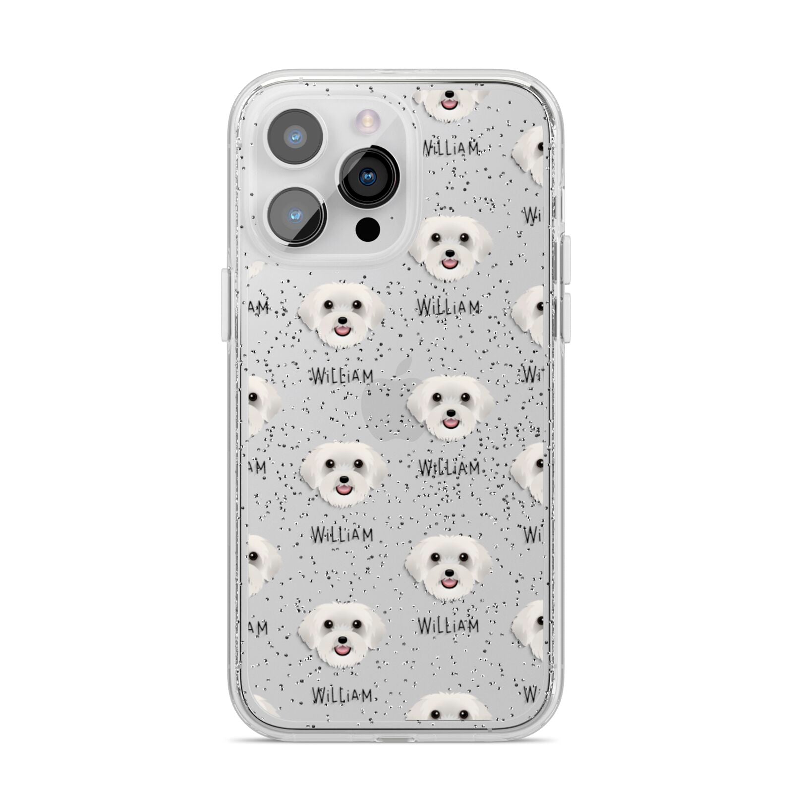 Schnoodle Icon with Name iPhone 14 Pro Max Glitter Tough Case Silver