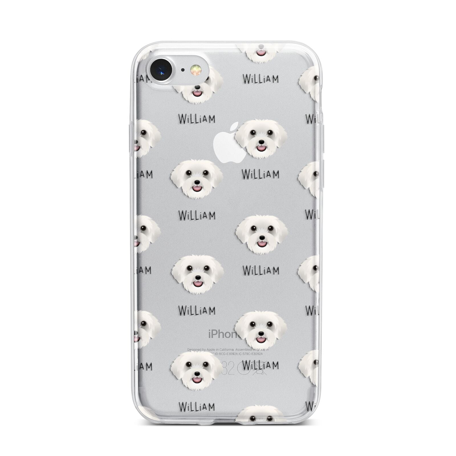 Schnoodle Icon with Name iPhone 7 Bumper Case on Silver iPhone