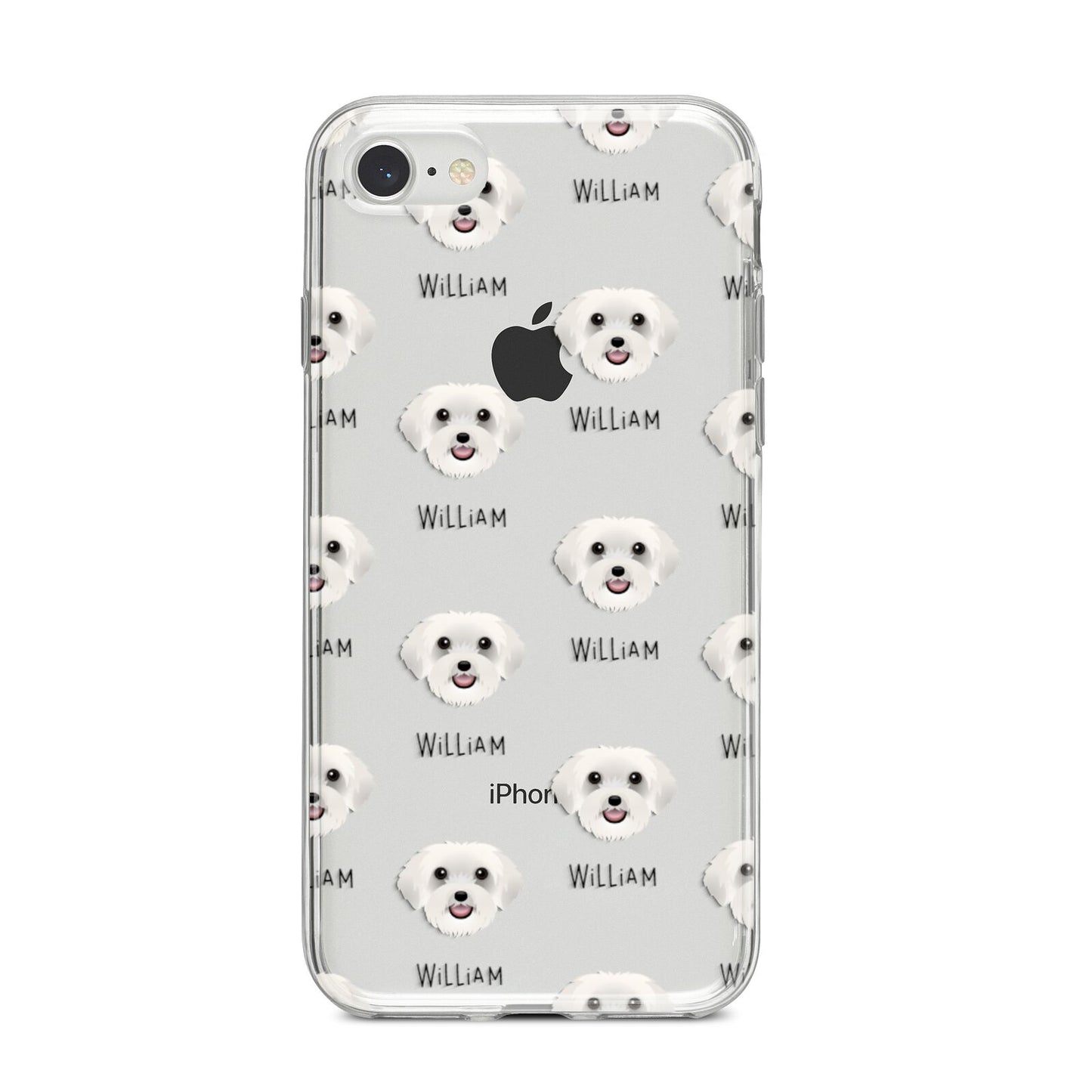 Schnoodle Icon with Name iPhone 8 Bumper Case on Silver iPhone
