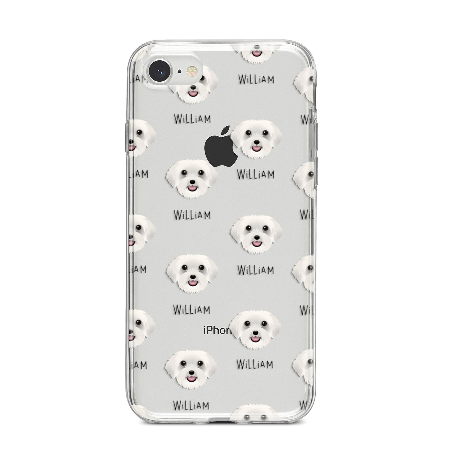 Schnoodle Icon with Name iPhone 8 Bumper Case on Silver iPhone