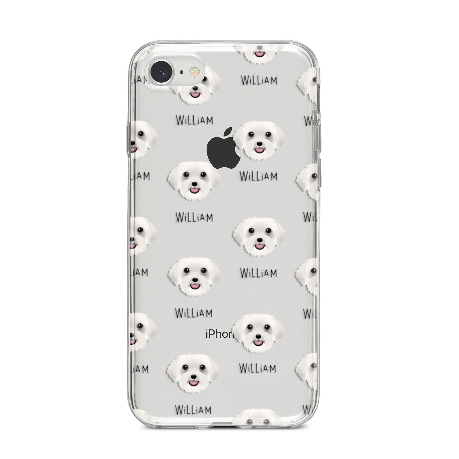 Schnoodle Icon with Name iPhone 8 Bumper Case on Silver iPhone