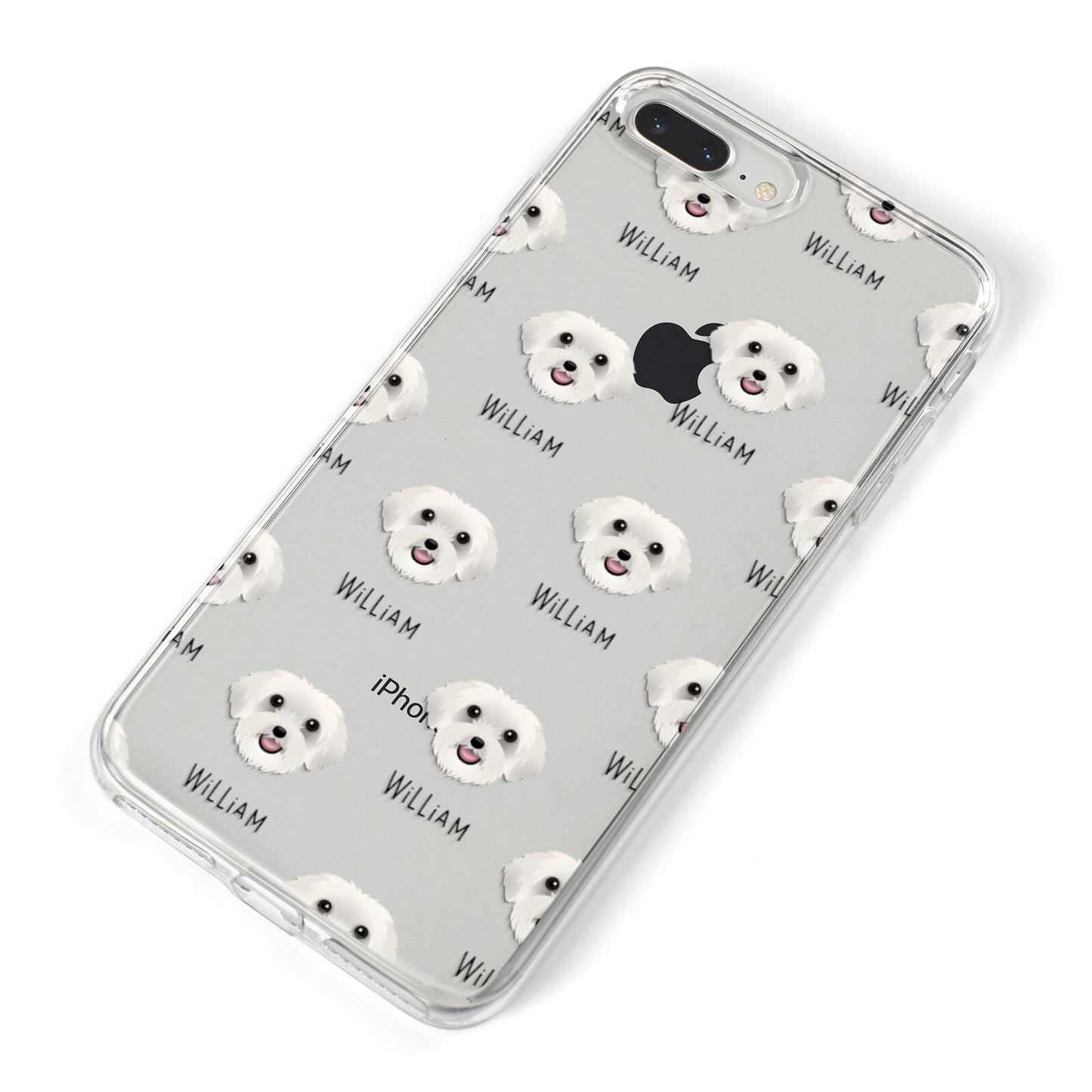 Schnoodle Icon with Name iPhone 8 Plus Bumper Case on Silver iPhone Alternative Image