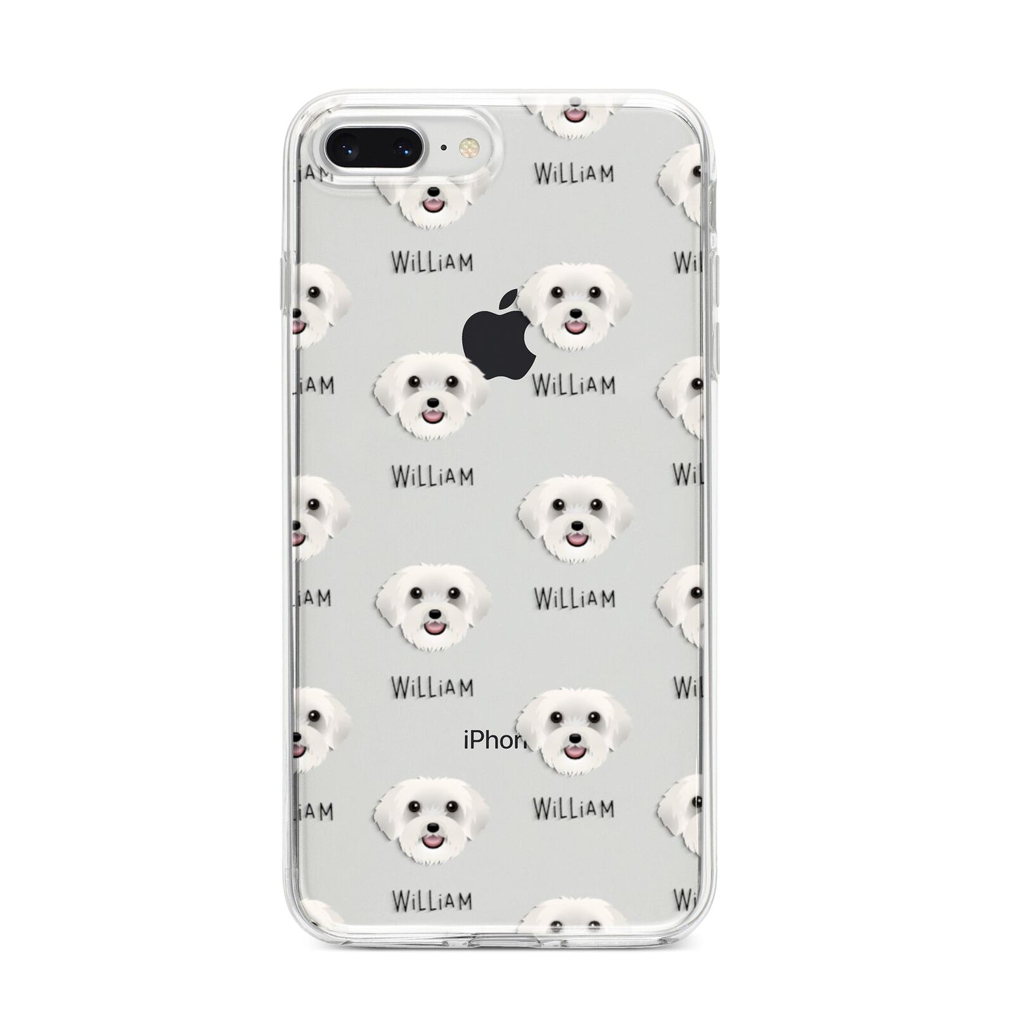 Schnoodle Icon with Name iPhone 8 Plus Bumper Case on Silver iPhone