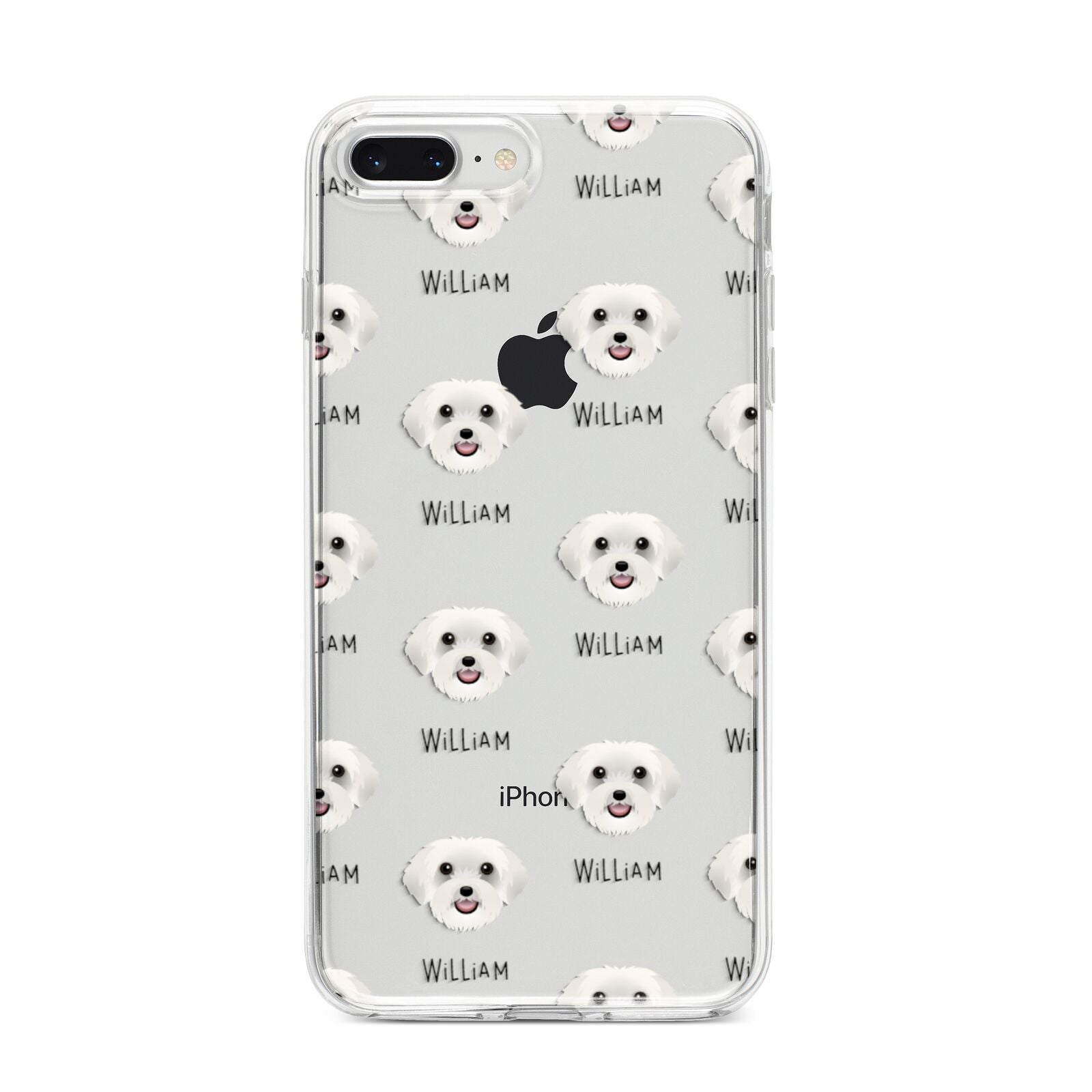 Schnoodle Icon with Name iPhone 8 Plus Bumper Case on Silver iPhone