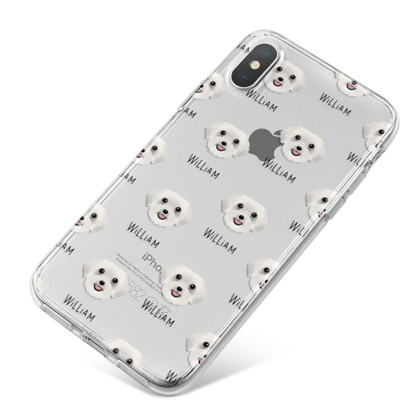 Schnoodle Icon with Name iPhone X Bumper Case on Silver iPhone