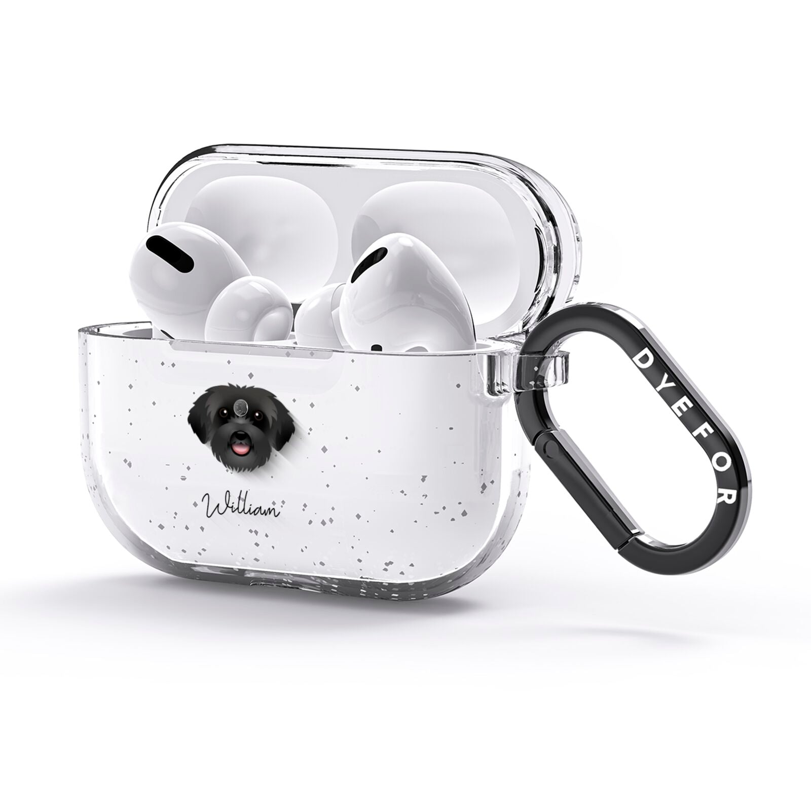 Schnoodle Personalised AirPods Glitter Case 3rd Gen Side Image