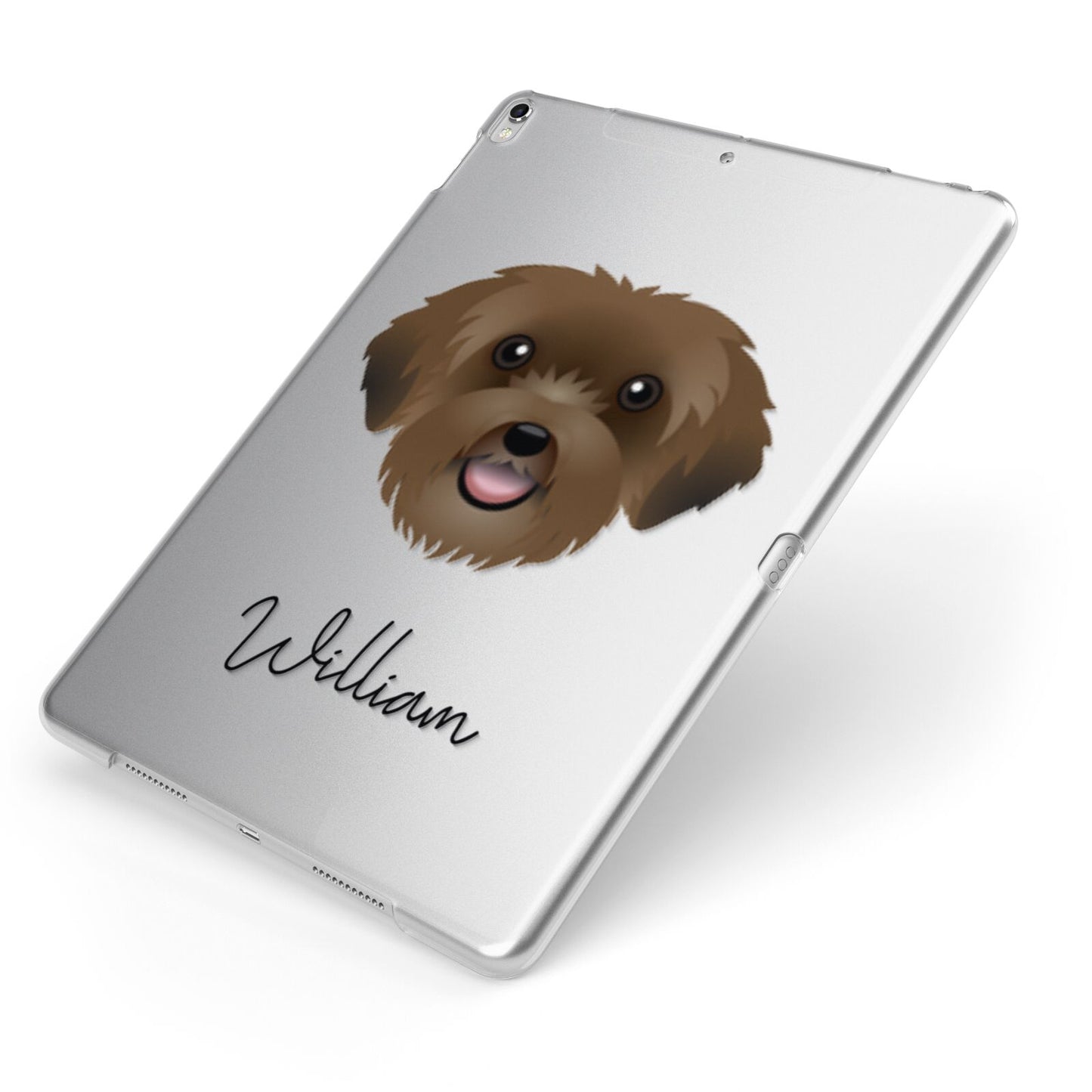 Schnoodle Personalised Apple iPad Case on Silver iPad Side View