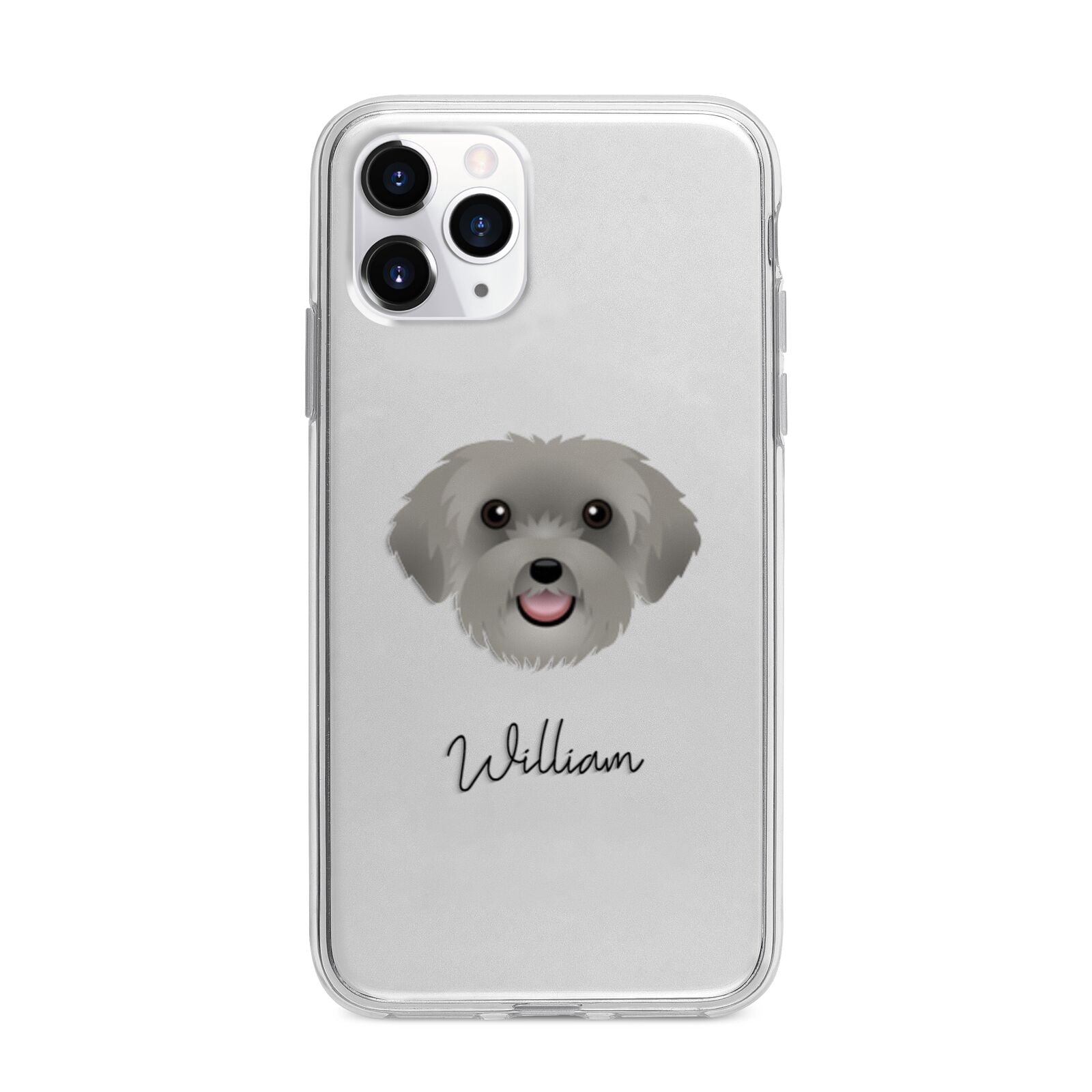 Schnoodle Personalised Apple iPhone 11 Pro Max in Silver with Bumper Case