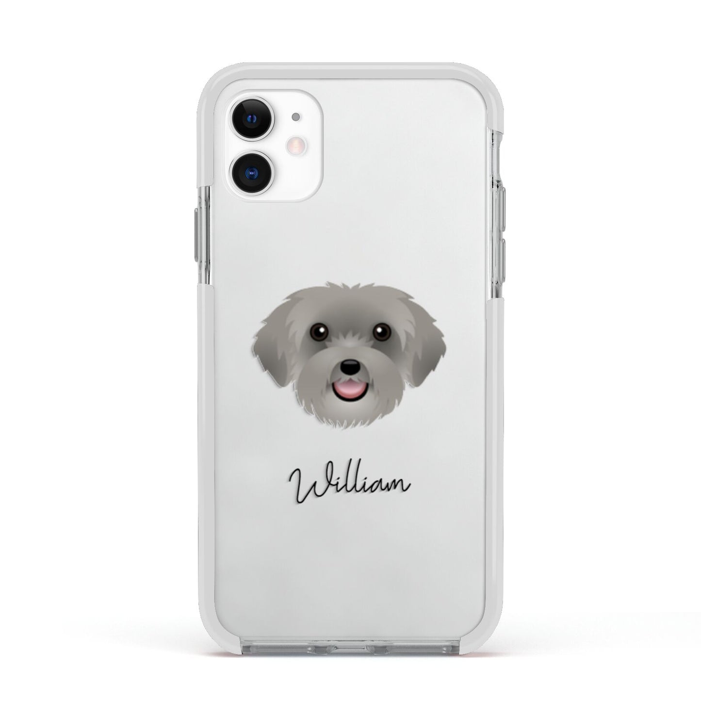 Schnoodle Personalised Apple iPhone 11 in White with White Impact Case