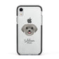 Schnoodle Personalised Apple iPhone XR Impact Case Black Edge on Silver Phone