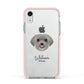 Schnoodle Personalised Apple iPhone XR Impact Case Pink Edge on Silver Phone