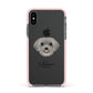 Schnoodle Personalised Apple iPhone Xs Impact Case Pink Edge on Black Phone
