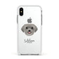 Schnoodle Personalised Apple iPhone Xs Impact Case White Edge on Silver Phone