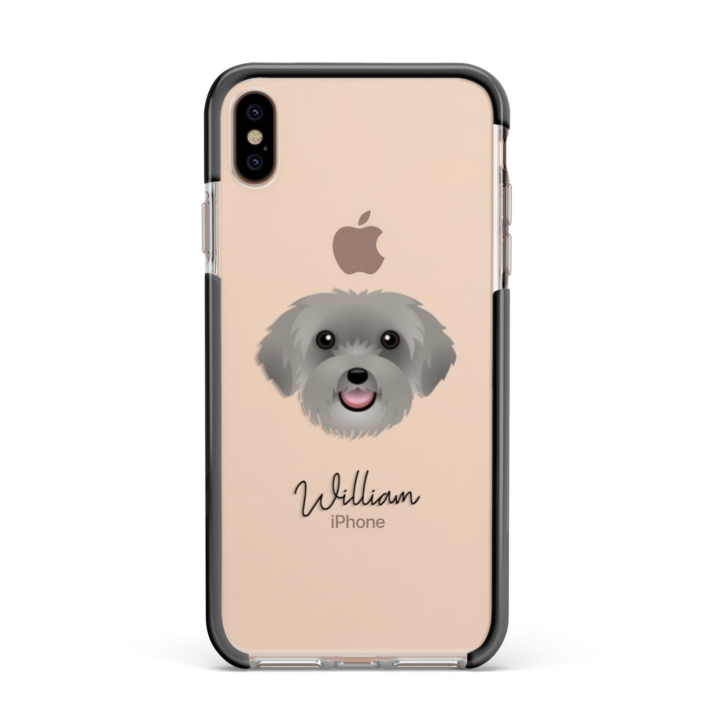 Schnoodle Personalised Apple iPhone Xs Max Impact Case Black Edge on Gold Phone