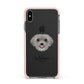Schnoodle Personalised Apple iPhone Xs Max Impact Case Pink Edge on Black Phone