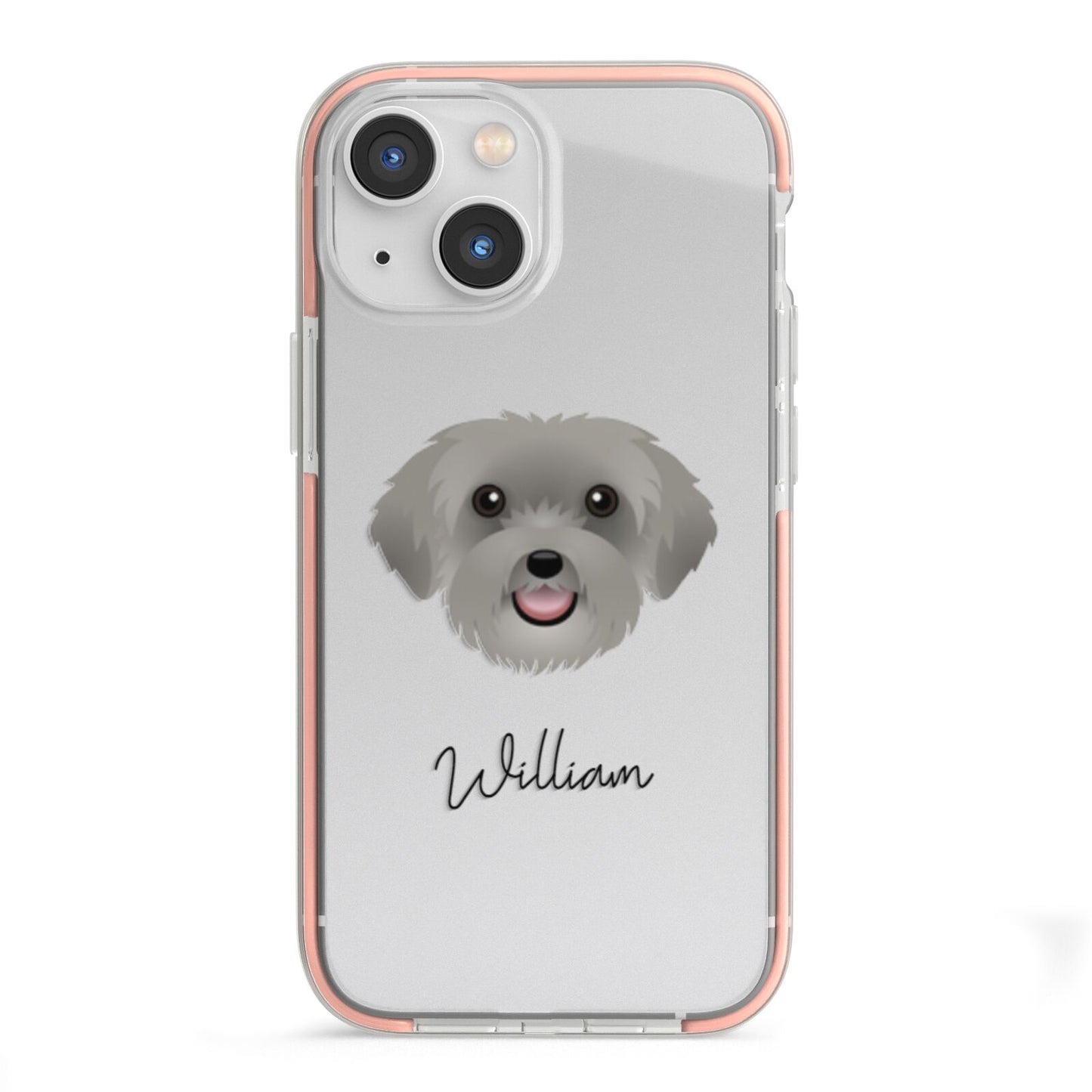 Schnoodle Personalised iPhone 13 Mini TPU Impact Case with Pink Edges